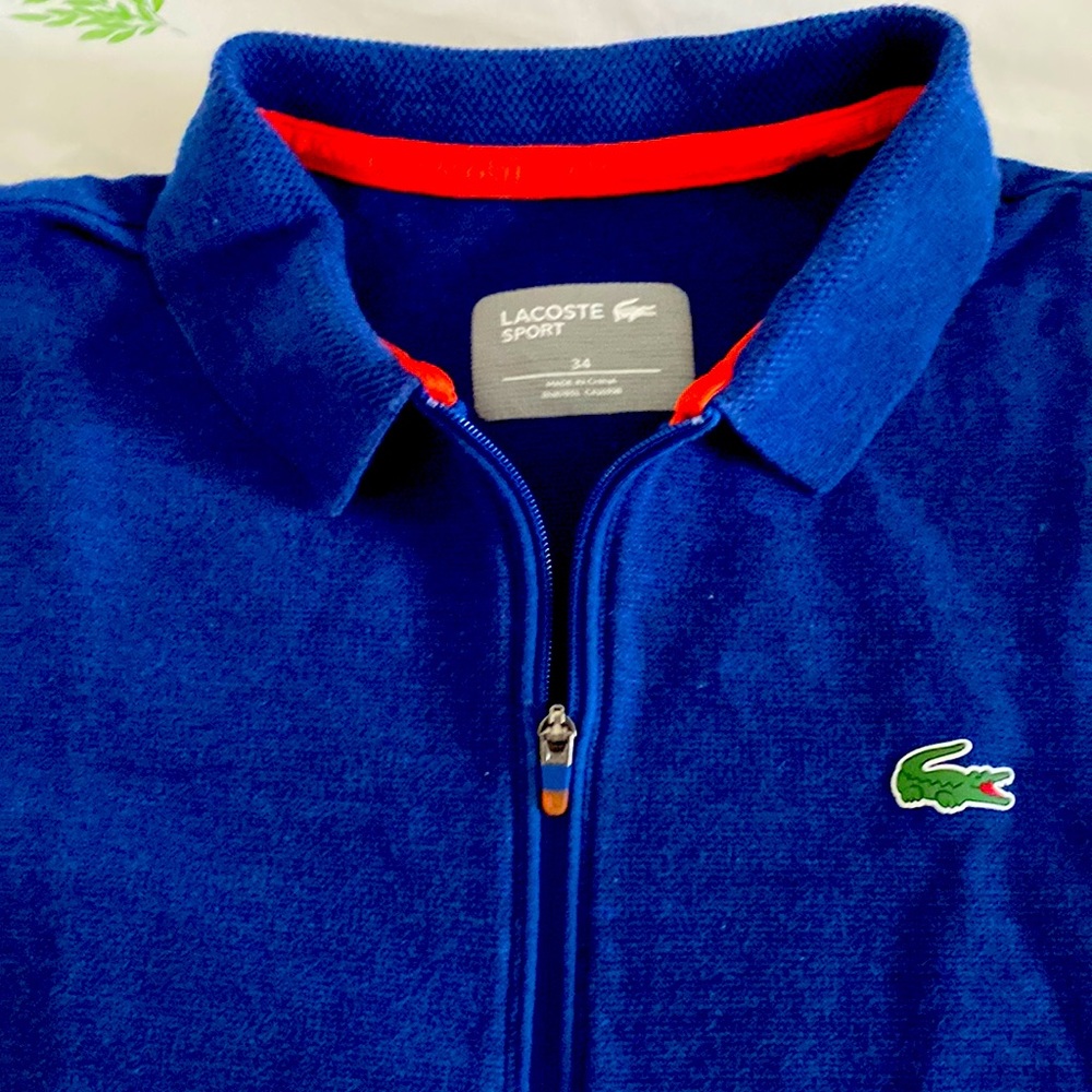LaCoste Sport short sleeve pique zip polos